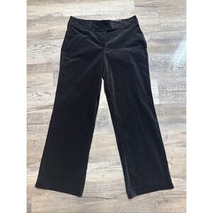 VTG Y2K Black Velvet Wide Leg Flared Stretch Velour Pants Goth Grunge 8P NWT